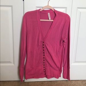Pink snap button cardigan